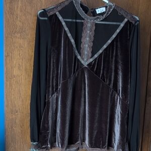 POL Black Velvet Women's Top